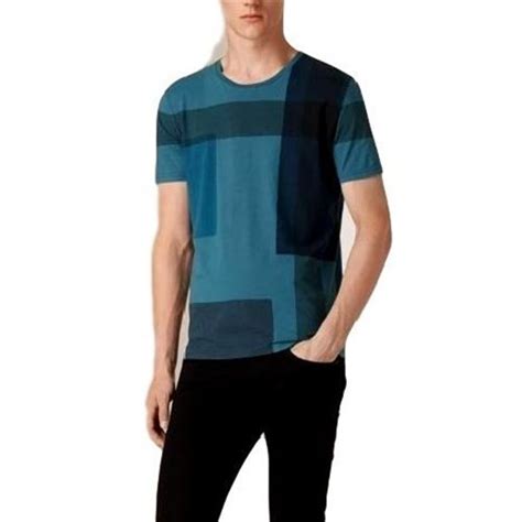 burberry men's black crew neck check graphic cotton t shirt|Check Label Cotton T.